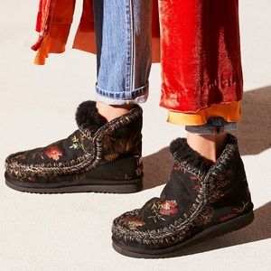 MOU Metallic Floral Eskimo Boots